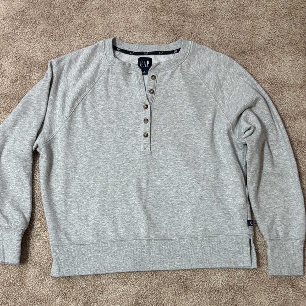 GAP Women’s Gray Henley Sweatshirt